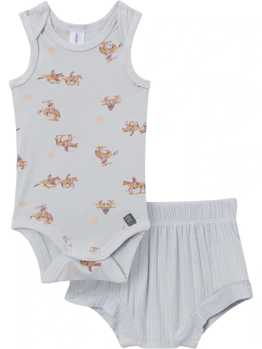 NWT Gerber Modern Moments Baby Blue Cowboy Outfit Set 12 Months